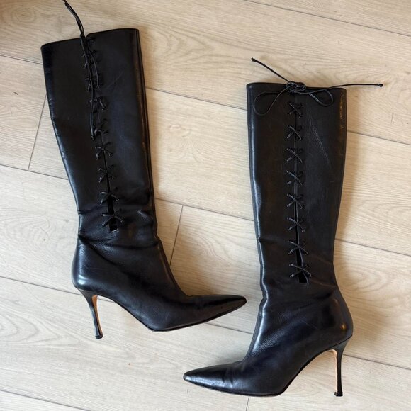 Manolo Blahnik Women's Black Boots - Picture 1 of 8